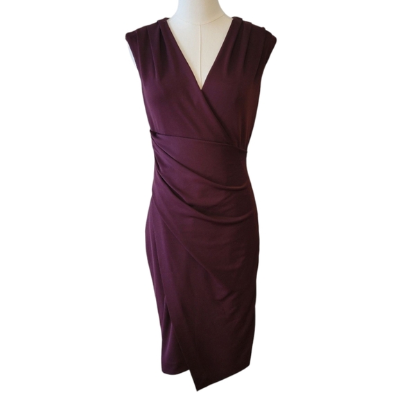 WHBM Purple Sleeveless Draped Dress Size 4 - Picture 1 of 5
